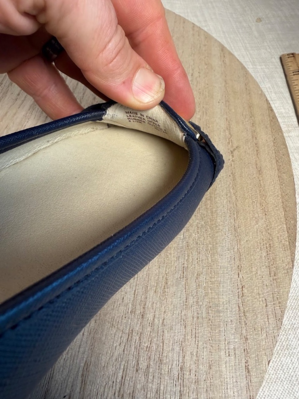 Michael Kors Fulton Moc Flats Navy Leather Gold Logo Womens 6.5 - Picture 8 of 8